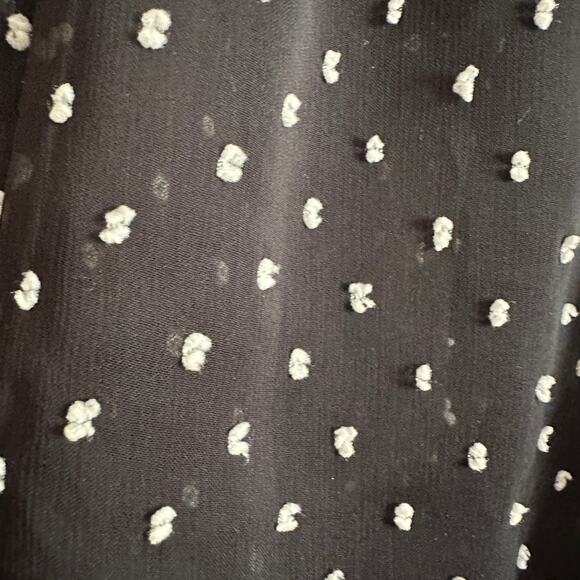 EQUIPMENT FEMME | Black Sheer Chiffon Swiss Dot Blouse Clip Dot  | Size Small - Picture 2 of 6